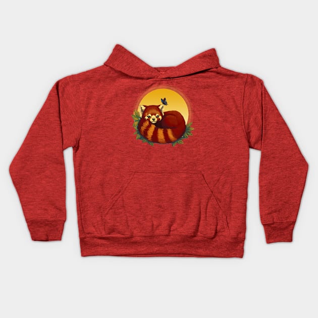 Red panda Kids Hoodie by Hrvoje_Hrc